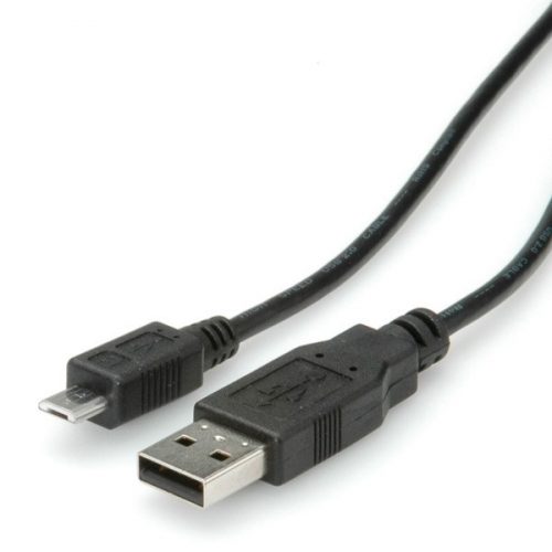 ROLINE Kábel USB 2.0 A - Micro USB B,   1,8m, fekete