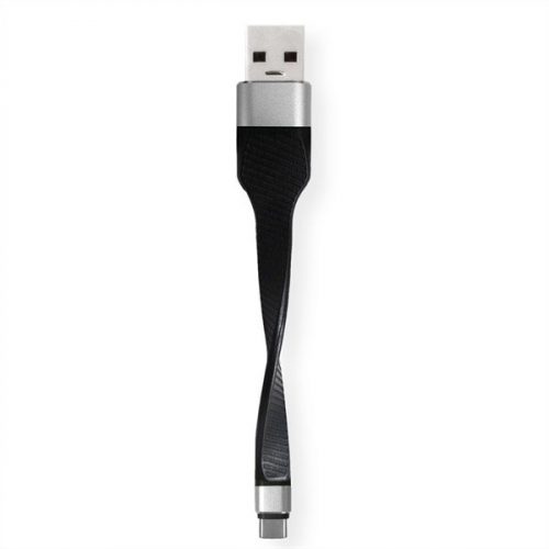 ROLINE Kábel Type-C - Type-A, USB 3.2 Gen 2,   0,11m, fekete