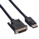 ROLINE Kábel DisplayPort - DVI (24+1), LSOH, M/M, fekete,   2m