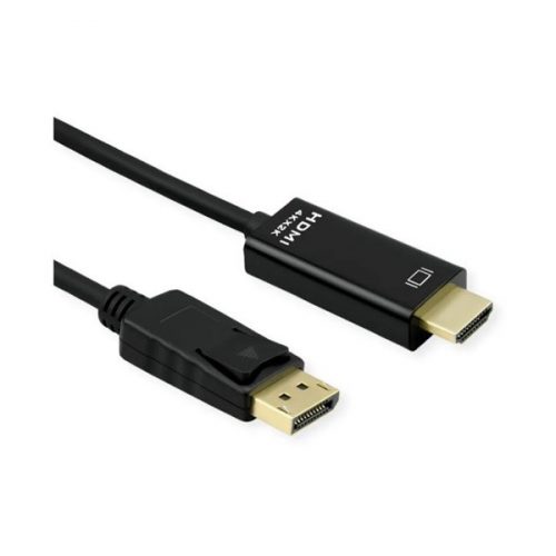 ROLINE Kábel Displayport v1.2 - UHDTV (HDMI) M/M,   2m, fekete