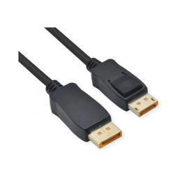   ROLINE Kábel DisplayPort v2.1, 10k@60Hz, 54Gbit/s, UHBR13.5, DP-DP, M/M,  1m, fekete