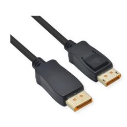   ROLINE Kábel DisplayPort, v2.1, 16K@60Hz, 80Gbit/s, UHBR20, M/M, 2m, fekete