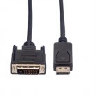 VALUE Kábel DisplayPort, DP-DVI (24+1), LSOH, M/M, black, 2 m