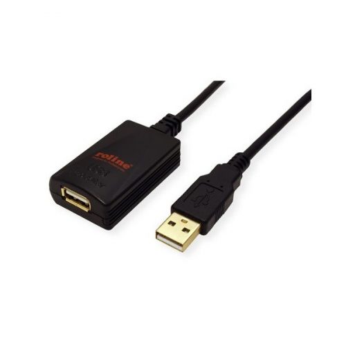 ROLINE Extender, USB 2.0, fekete, 5m