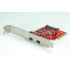 ROLINE PCI-E Kártya USB3.2 Gen 2 Type-C, 2 port