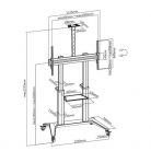 ROLINE Ultra Large LCD TV/Monitor mobil állvány, gurulós, 70"-120", 140kg-ig, fekete