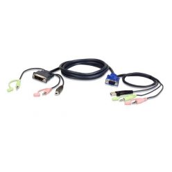 ATEN KVM Kábel USB VGA-DVI-I Audio,   1,8m - 2L-7DX2U