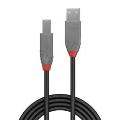 LINDY Kábel USB 2.0 A - B Anthra Line, M/M  0,5m, fekete