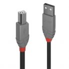 LINDY Kábel USB 2.0 A - B Anthra Line, M/M 3m, fekete