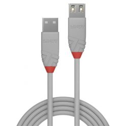   LINDY Kábel USB 2.0 A - A hosszabbító, Anthra Line, M/F   3m, szürke