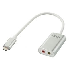 LINDY Adapter USB-C - 2x 3,5mm jack