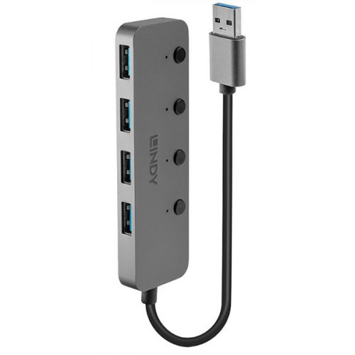 LINDY HUB USB 3.2 Gen1, kapcsolható, 4 port