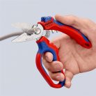 KNIPEX Olló hajlított villanyszerelő krimpelési hellyel 0,5–6 mm2 és 10–25 mm2 méretekhez, 56 HRC, 160 mm