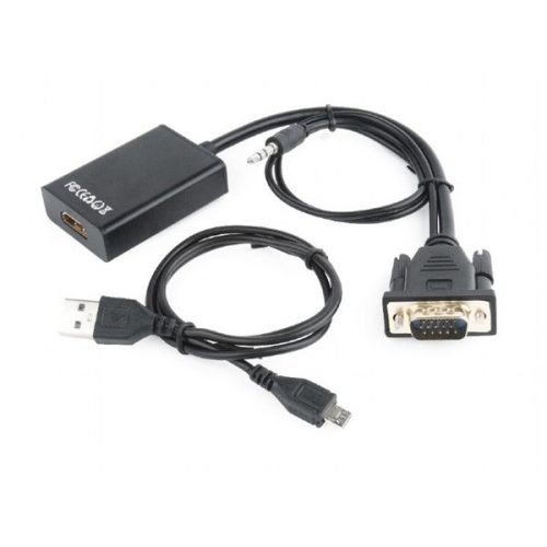 GEMBIRD Adapter VGA + audio - HDMI M/F, aktív