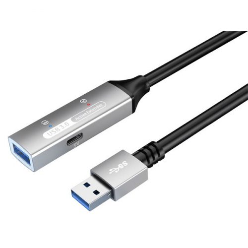 PREMIUMCORD Aktív Kábel USB-A 3.2 Gen1, hosszabbító, repeater, A - A, M/F,   15m, fekete