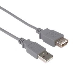   PREMIUMCORD Kábel USB 2.0 hosszabbító A - A, M/F, 1m, szürke