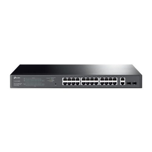 TP-LINK Switch 26x1000Mbps (24xPOE+) + 2xGigabit SFP, Menedzselhető, TL-SG1428PE