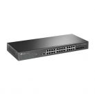 TP-LINK OMADA Switch 24x1000Mbps + 4x10Gigabit SFP+, 2 konzol port, Menedzselhető, TL-SG3428X