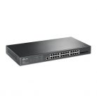 TP-LINK OMADA Switch 24x1000Mbps + 4xGigabit SFP +2 konzol port, Menedzselhető,