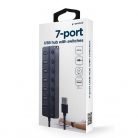 GEMBIRD USB 2.0 HUB Switchelhető 7 portos, fekete