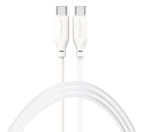 4smarts High FlexUSB Type-C / USB Type-C Szilikon töltő- és adatkábel, 60W 1.5m fehér