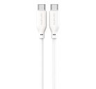 4smarts High FlexUSB Type-C / USB Type-C Szilikon töltő- és adatkábel, 60W 1.5m fehér