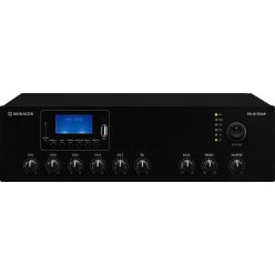   Monacor PA-812DAP 100V-os keverőerősítő, beépített MP lejátszóval, FM/DAB+ rádióval és Bluetooth-szal